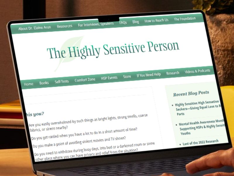The Highly Sensitive Person Website by Dr. Elaine N. Aron
