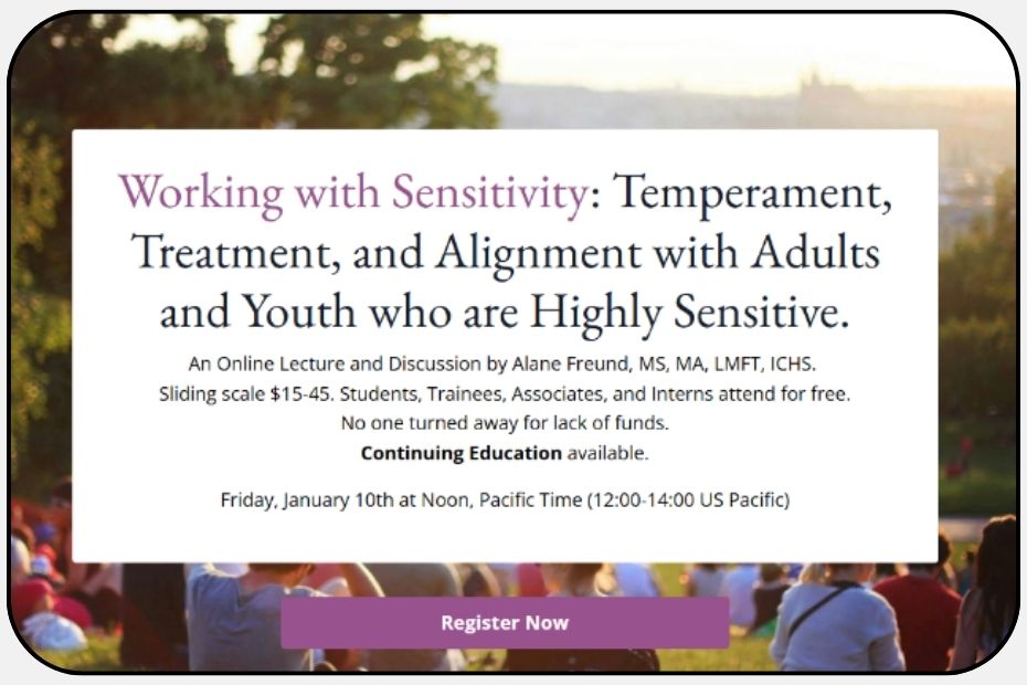 Learn about the Working with Sensitivity Event with Alane Freund