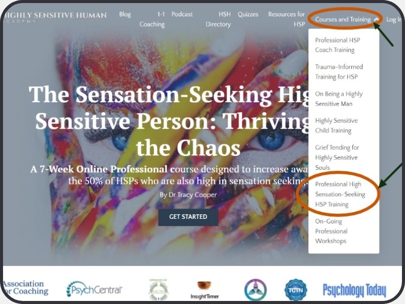 The High Sensation Seeking HSP Training course by Tracy Cooper, PhD