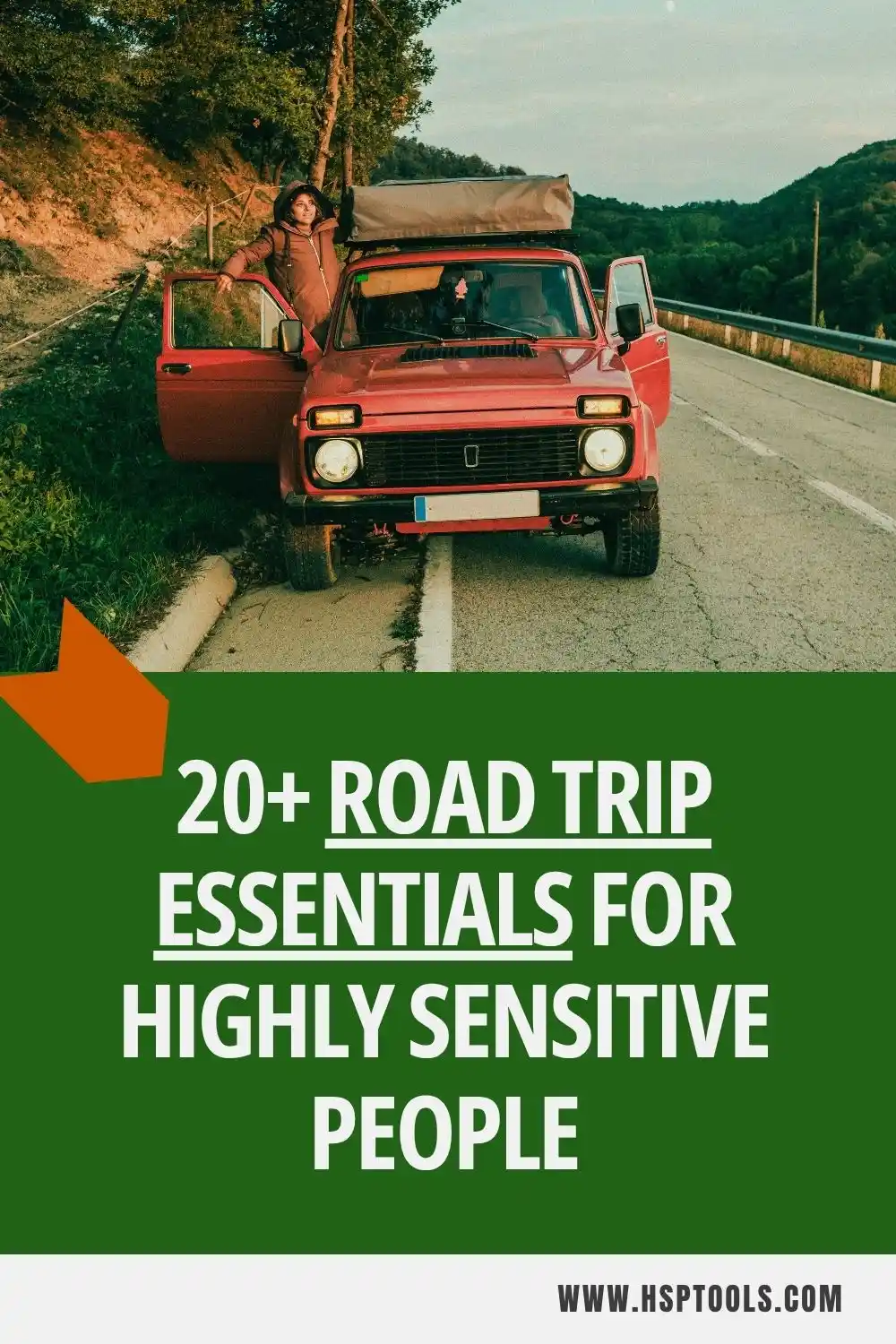 Road trip essentials for Highly Sensitive People Post graphic