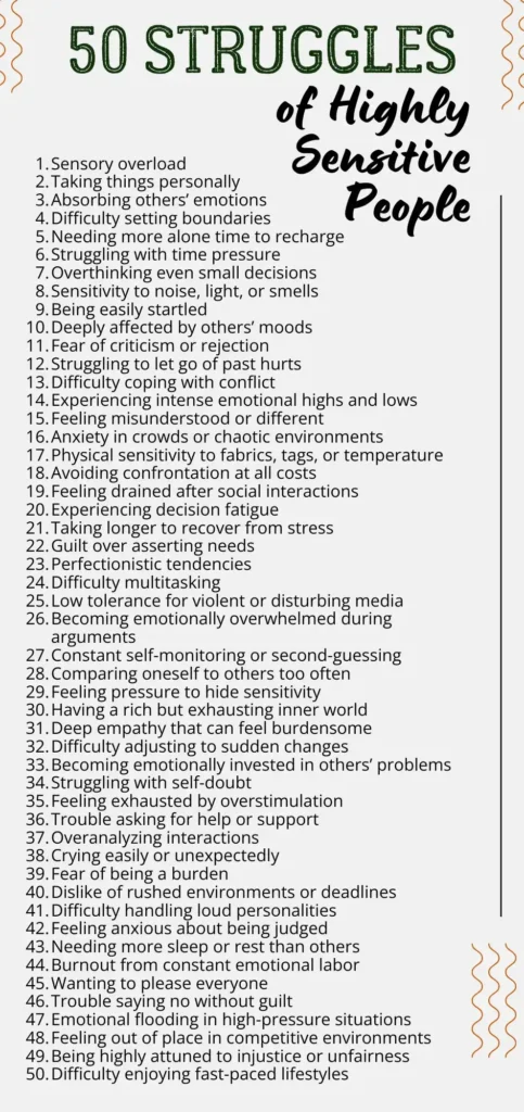 Discover 50 things HSPs struggle with