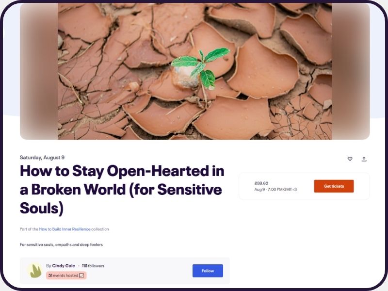 How to Stay Open Hearted - Online Class by Cindy Gale