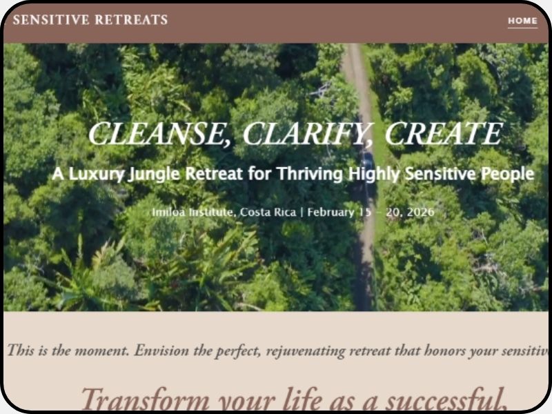 Cleanse, Clarify, & Create Luxury Retreat for Highly Sensitive People